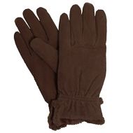 ISOTONER Isotoner Signature Gathered Wrist Microluxe Leather Gloves, Dark Brown
