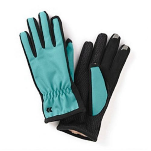  ISOTONER Isotoner Smart Touch Womens Blue Matrix Tech & Text Gloves Ultraplush MedLg