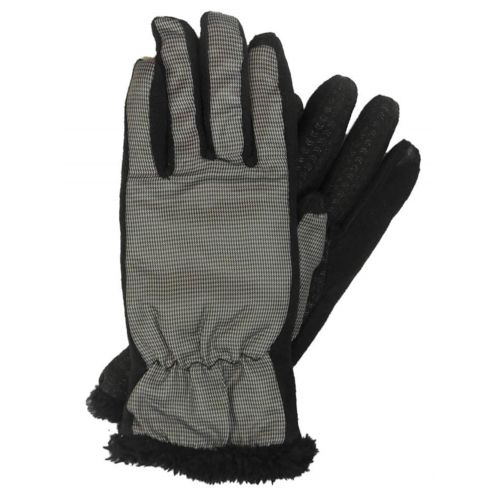  ISOTONER Isotoner Smart Touch Womens Gray Micro-Check Tech & Text Gloves Smartouch