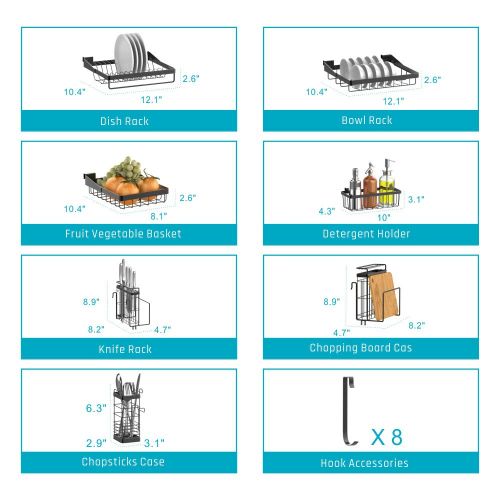  [아마존 핫딜] ISPECLE Over the Sink Dish Drying Rack, iSPECLE 2-Tier Large Premium 201 Stainless Steel Dish Rack with Utensil Holder Hooks Stable Bend Foot for Kitchen Kitchen Supplies Storage Counter N