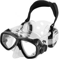 IST ProEar Dive Mask with Ear Covers, Scuba Diving Pressure Equalization Gear, Tempered Glass Twin Lens (Black)