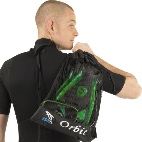  IST Orbit Snorkeling Gear Set: Tempered Glass Mask, Dry Top Snorkel & Trek Fins for Compact Travel