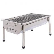 ISUMER Charcoal Grill Barbecue Portable BBQ - Stainless Steel Folding BBQ Kabab Grill Camping Grill Tabletop Grill Hibachi Grill for Shish Kabob Portable Camping Cooking Small Gril