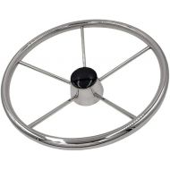 ISURE MARINE 13-1/2 Inch 5-Spoke Destroyer Style Stainless Boat Steering Wheel for Boat, Yacht