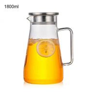 IShine iShine 1800 ML Karaffe mit Edelstahldeckel Teekanne Glas Hitzebestandig Wasserkrug 1.5L/1.8L
