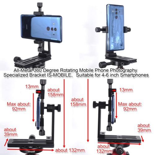  IShoot Phone Tripod Mount, Phone Camera 360°Rotate Photography&Video Recording Bracket Clip Holder Clamp Adapter for iPhoneX 8 7 6 Plus Smartphone,with Quick Release Plate for ARCA-SWISS