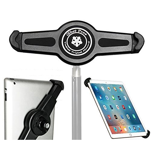  IShot Mounts iShot G10 Pro Universal iPad Tablet Tripod Monopod Mount Adapter Holder + Powerful 360° Locking Swivel Mini Ball Head - Adjustable for All 7 to 11 Tablets with or Without a Case
