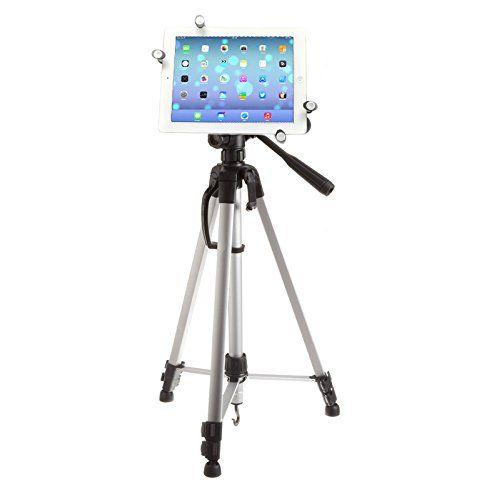  IShot Mounts iShot G7 Pro iPad Pro Universal Tablet Tripod Mount Adapter Holder + 60 inch HD Pan Head Camera Tripod wBag Bundle Kit - Compatible with iPad & Other 7-13 Tablets Without or With