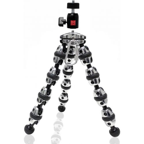  iShot Pro TigerPod HD Hybrid Metal Flexible Leg Tripod Stand for SLR Zoom DSLR GoPro Camera iPad iPhone Mount Flex Portable Lightweight GorillaPod Style Tripod + 360° Swivel Ball H