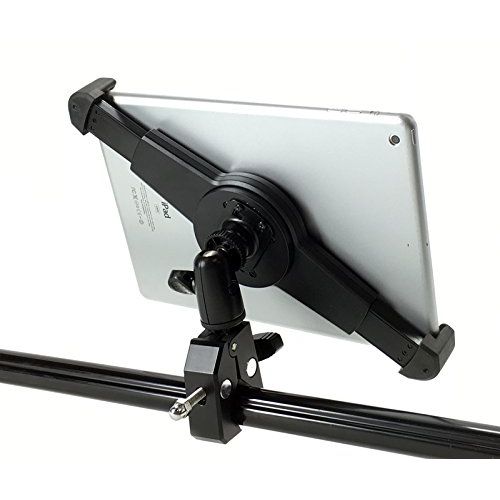  IShot Pro iShot G10 Pro iPad Universal Tablet Tripod Monopod Mic Music Stand Mount + HD Metal Pipe Pole Bar Clamp 14-20 Connector for Displays, Musicians, Videos and More - Compatible with