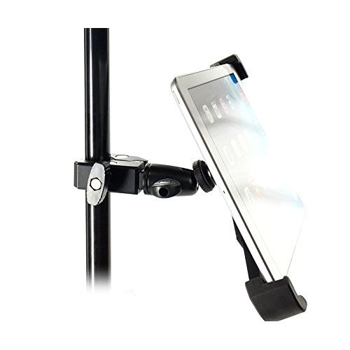  IShot Pro iShot G10 Pro iPad Universal Tablet Tripod Monopod Mic Music Stand Mount + HD Metal Pipe Pole Bar Clamp 14-20 Connector for Displays, Musicians, Videos and More - Compatible with
