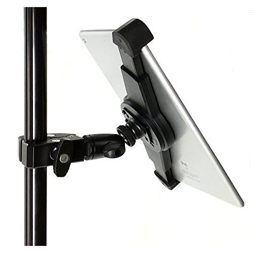  IShot Pro iShot G10 Pro iPad Universal Tablet Tripod Monopod Mic Music Stand Mount + HD Metal Pipe Pole Bar Clamp 14-20 Connector for Displays, Musicians, Videos and More - Compatible with