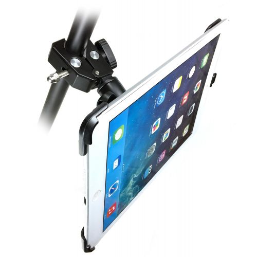  IShot Pro iShot G8 Pro iPad Pro 10.5 Tripod Mic Music Stand Mount + HD Metal Pipe Pole Bar Clamp w 360° Ball Joint 14 Thread Connector for Musicians, Displays and More - Compatible with iP