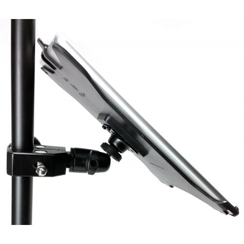  IShot Pro iShot G8 Pro iPad Pro 10.5 Tripod Mic Music Stand Mount + HD Metal Pipe Pole Bar Clamp w 360° Ball Joint 14 Thread Connector for Musicians, Displays and More - Compatible with iP