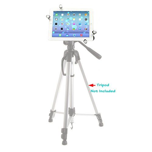  IShot Pro iShot G7 Pro Metal iPad Universal Tablet Tripod Mount Holder Adapter + 360° Swivel Ball Head + TigerPOD Flexible Tripod Stand Kit, Works with Cases up to 1 Thick, Compatible with i