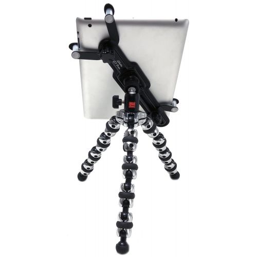  IShot Pro iShot G7 Pro Metal iPad Universal Tablet Tripod Mount Holder Adapter + 360° Swivel Ball Head + TigerPOD Flexible Tripod Stand Kit, Works with Cases up to 1 Thick, Compatible with i