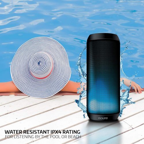  ISound iSound - iGlowSound Tower - Wireless, Rechargeable, Water Proof Speaker, with Built-in LED Light Show and Huge True Stereo Sound Plus - NFC Compatible for Quick Pairing