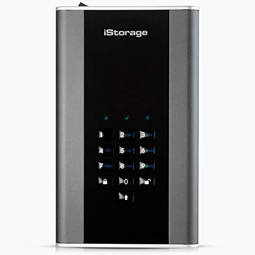  iStorage diskAshur DT2 256-bit 8TB USB 3.1 FIPS Level 3 Certified, Secure encrypted Desktop Hard Drive IS-DT2-256-8000-C-X