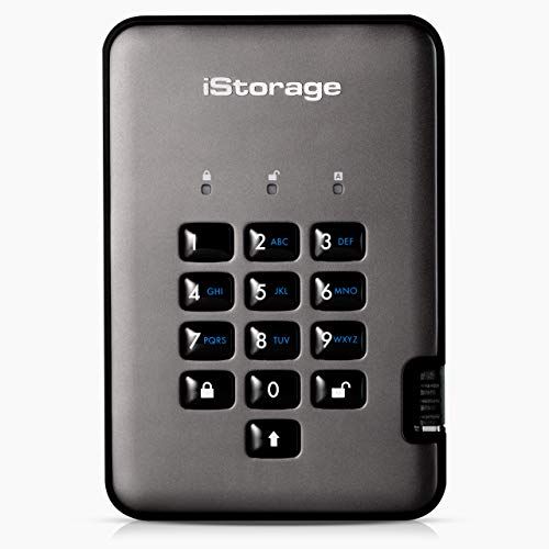  iStorage diskAshur PRO2 HDD 2TB Secure portable hard drive FIPS Level 3 certified - password protected, dust and water resistant, portable, military grade hardware encryption.IS-DA