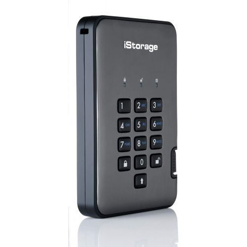  iStorage diskAshur PRO2 HDD 2TB Secure portable hard drive FIPS Level 2 certified - password protected, dust and water resistant, portable, military grade hardware encryption. IS-D