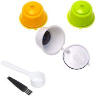 ISuperb iSuperb 3 pcs Dolce Gusto Kaffeekapsel Kompatibel mit Nespresso Original-Maschinen Wiederverwendbare Kaffeekapseln cafilas Kaffeekapselfuellung mit Buerste und Loeffel