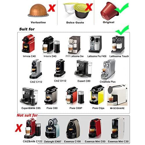  ISuperb iSuperb 3 pcs Dolce Gusto Kaffeekapsel Kompatibel mit Nespresso Original-Maschinen Wiederverwendbare Kaffeekapseln cafilas Kaffeekapselfuellung mit Buerste und Loeffel