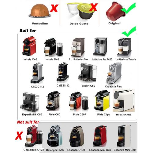  ISuperb iSuperb 3 pcs Dolce Gusto Kaffeekapsel Kompatibel mit Nespresso Original-Maschinen Wiederverwendbare Kaffeekapseln cafilas Kaffeekapselfuellung mit Buerste und Loeffel