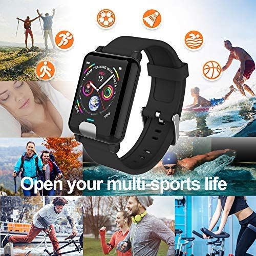  ISwim iSwim Fitness Tracker HR, Color Screen ECG PPG Smart Watch, IP67 Waterproof, Activity Tracker with Heart Rate Blood Pressure Calorie Pedometer Sleep Monitor Call/SMS Remind for Sma