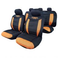 ITAILORMAKER Combo Pack 9pcs Embroidery Orange Black Mesh Car Seat Cover for Tacoma 4Runner, Universal Size, Airbag Safe, Extra Comfort