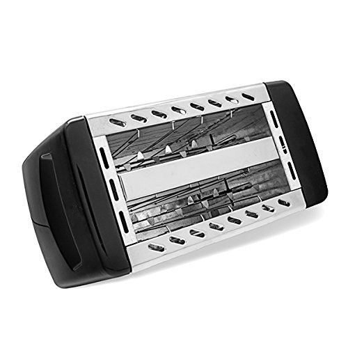  ITALIAN DESIGN Brot Toaster - Italian Design, 2 Toasts, 6 Heizstufen, mit herausnehmbarem Tablett und Edelstahl - 750W