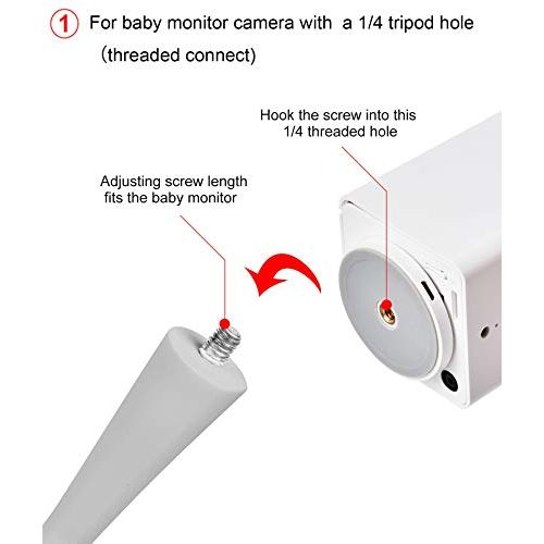  ITODOS Baby Monitor Mount Camera Shelf Compatible with Infant Optics DXR 8 & DXR-8 Pro and Most Other Baby Monitors,Universal Baby Camera Holder,Attaches to Crib Cot Shelves or Furniture