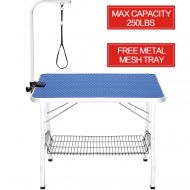 ITORI Pet Dog Grooming Table for Small Dog, Professional 32 Foldable Portable Drying Table with Adjustable Height Arm&Noose, Maximum Capacity Up to 220lbs(Mesh Tray)