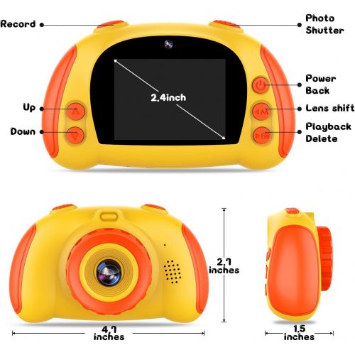  ITSHINY Kids Camera for Boys Girls - Upgrade Kids Selfie Camera, Birthday Gifts for Girls Age 3-9, HD Digital Video Cameras for Toddler, Portable Toy for 3 4 5 6 7 8 Year Old Girl with 32G