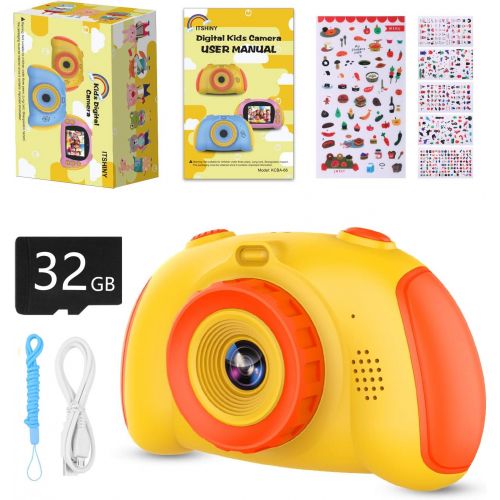  ITSHINY Kids Camera for Boys Girls - Upgrade Kids Selfie Camera, Birthday Gifts for Girls Age 3-9, HD Digital Video Cameras for Toddler, Portable Toy for 3 4 5 6 7 8 Year Old Girl with 32G