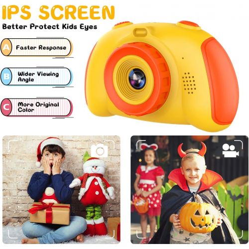  ITSHINY Kids Camera for Boys Girls - Upgrade Kids Selfie Camera, Birthday Gifts for Girls Age 3-9, HD Digital Video Cameras for Toddler, Portable Toy for 3 4 5 6 7 8 Year Old Girl with 32G