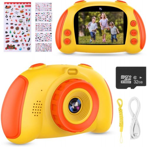  ITSHINY Kids Camera for Boys Girls - Upgrade Kids Selfie Camera, Birthday Gifts for Girls Age 3-9, HD Digital Video Cameras for Toddler, Portable Toy for 3 4 5 6 7 8 Year Old Girl with 32G