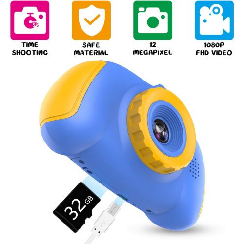  ITSHINY Kids Camera for Boys Girls - Upgrade Kids Selfie Camera, Birthday Gifts for Girls Age 3-9, HD Digital Video Cameras for Toddler, Portable Toy for 3 4 5 6 7 8 Year Old Girl with 32G