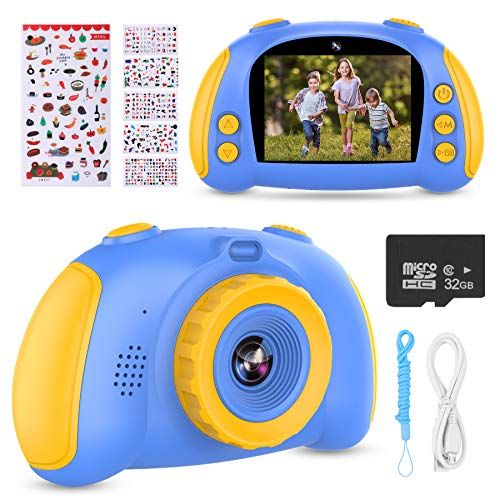  [아마존베스트]ITSHINY Kids Digital Camera, Kids HD Camera [ 32GB SD Card ] with 12.0 Mega Pixels & 1080P Birthday Toy Gifts for Age 3-12 Boys Girls -Blue