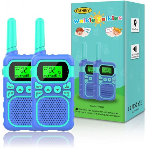  [아마존베스트]ITSHINY Kids Walkie Talkies with 22 Channels & 3 Mile Range for Outdoor Hiking Camping Children Toy Gifts for 3-12 Year Old Boys Girls -Blue