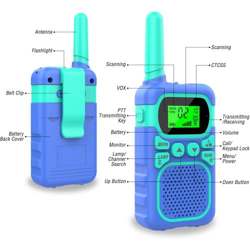  [아마존베스트]ITSHINY Kids Walkie Talkies with 22 Channels & 3 Mile Range for Outdoor Hiking Camping Children Toy Gifts for 3-12 Year Old Boys Girls -Blue