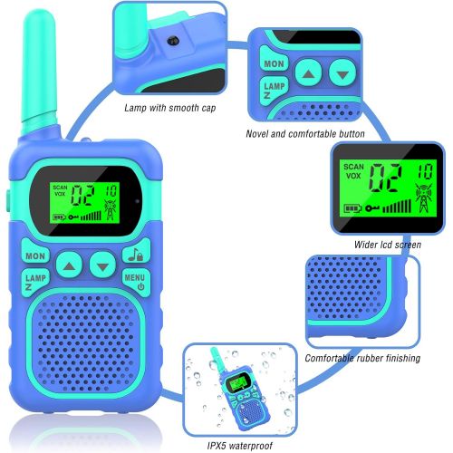  [아마존베스트]ITSHINY Kids Walkie Talkies with 22 Channels & 3 Mile Range for Outdoor Hiking Camping Children Toy Gifts for 3-12 Year Old Boys Girls -Blue