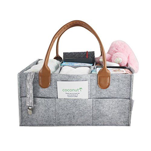  ITSUKI Coconut Diaper Caddy Organizer with Changing Pad & Pacifier Clip | Storage for Diapers, Wipes & Toys...