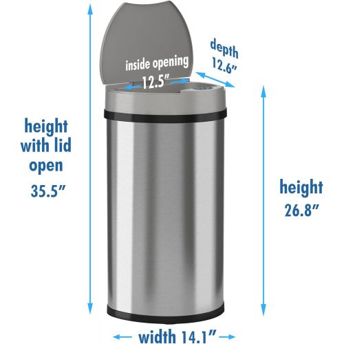 [아마존 핫딜] iTouchless 갤런 센서 주방 쓰레기통 냄새 조절 시스템 포함, 스테인리스 스틸 반라운드 엑스트라