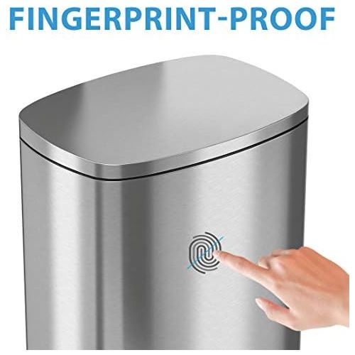  [아마존베스트]ITouchless iTouchless SoftStep 13.2 Gallon Stainless Steel Step Trash Can with Odor Control System, 50 Liter Pedal Garbage Bin for Kitchen, Office, Home - Silent and Gentle Open and Close