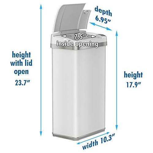  [아마존베스트]iTouchless 4 Gallon Sensor Trash Can with AbsorbX Odor Filter and Air Freshener, Touchless Automatic Pearl White Waste Bin, Perfect for Office and Bathroom