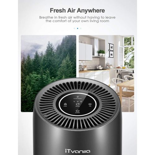  [아마존 핫딜]  [아마존핫딜]ITvanila iTvanila Air Purifier, Air Purifier for Home Pet Hair, Smokers, True HEPA Active Carbon Filter, Quiet in Bedroom,Filtration System Cleaner Eliminators, Removes Smoke Odor Dust, War