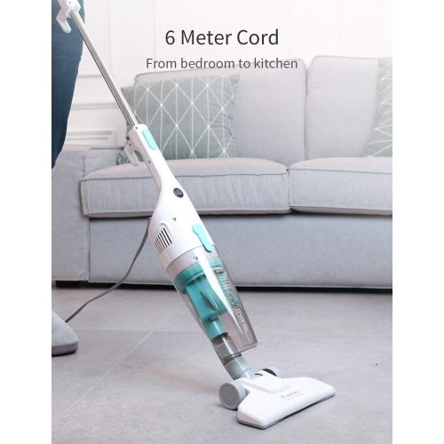  [아마존 핫딜] ITvanila iTvanila Vacuum Cleaner, Stick Vacuum Cleaner with 15KPa Cyclonic Suction and 19.6 ft. Power Cord, Lightweight Handheld Vacuum for Pet Hair Hard Floor, White