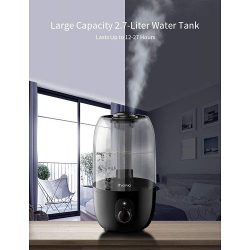  [아마존 핫딜] ITvanila iTvanila Humidifiers, Cool Mist Humidifier for Large Bedroom Baby, Maternal and Baby Safety, 2.7 L/0.7 Gal Lasts Up to 28 Hours, Whisper-Quiet, Space-Saving, Waterless Auto Shut Of