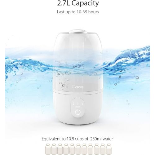  [아마존 핫딜] ITvanila iTvanila Humidifiers, Cool Mist Humidifier, 2.7L/0.7Gal for Large Bedroom Baby, Whisper-Quiet Touch Vaporizer, Space-Saving, Auto Shut Off - Lasts Up to 28 Hours (C1G)