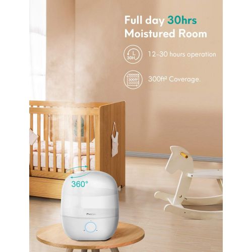  [아마존 핫딜] ITvanila iTvanila Humidifiers for Bedroom, Powerful 30 Hour Cool Mist Humidifier, New Safety and Engineering Structure, Auto Shut Off, Whisper Quiet for Baby Room, 2.5L, BPA Free